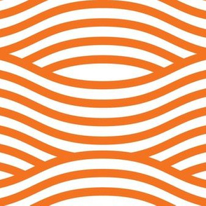 Orange and White Wave Asian Stripes