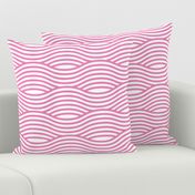 Pink and White Wave Asian Stripes