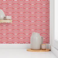 Red and White Wave Asian Stripes