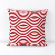Red and White Wave Asian Stripes