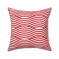 Red and White Wave Asian Stripes