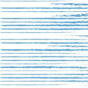 Carolina Blue and White Stripes Distressed