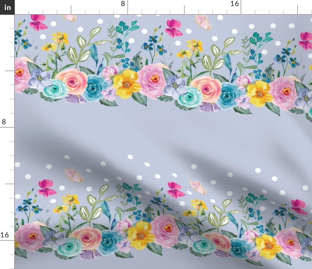 Colorful Watercolor Garden Border 12"