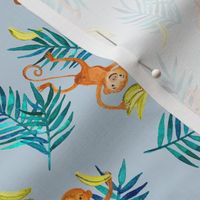 Tropical Monkey Banana Bonanza on blue