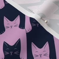 medium - cats-tooth in navy and orchid