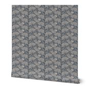 Stylized Ikat Butterfly- blue, grey