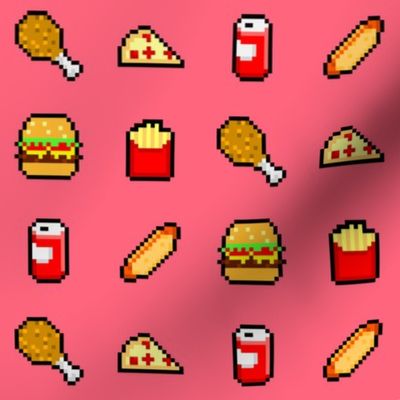 8-Bit Fast Food - Pink