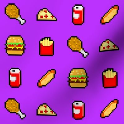 8-Bit Fast Food - Purple