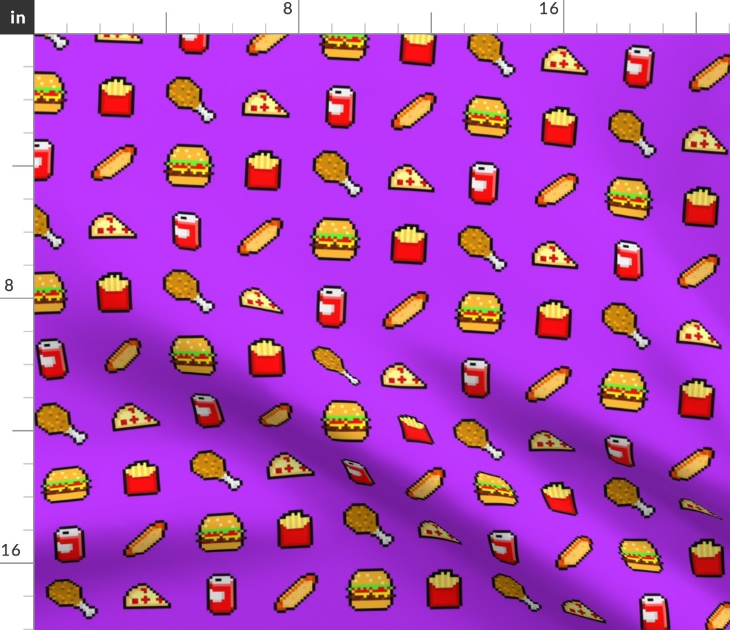 8-Bit Fast Food - Purple