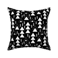 geometric teepee woodland tree abstract triangle forest in black and white gender neutral