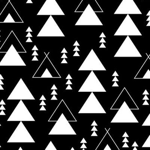 geometric teepee woodland tree abstract triangle forest in black and white gender neutral