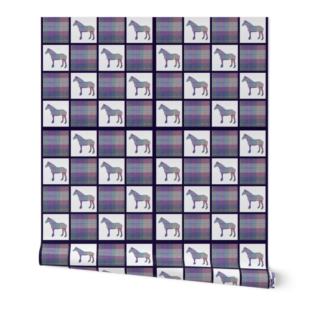 Tartan horses (2) gingham