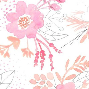 Pink Watercolor Bouquet LARGE