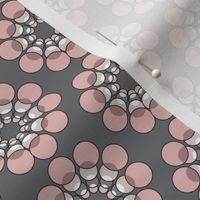 Retro Abstract Floral Grey Gray Pink || Mid-century Modern Flower Paris France  Mauve _Miss Chiff Designs