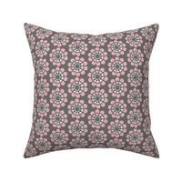 Retro Abstract Floral Grey Gray Pink || Mid-century Modern Flower Paris France  Mauve _Miss Chiff Designs