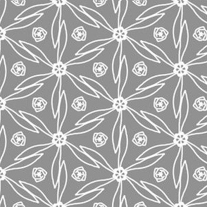  Grey and White Flower Pattern