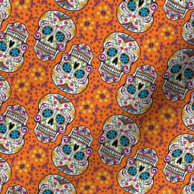 Sugar Skull Day Of The Dead Orange