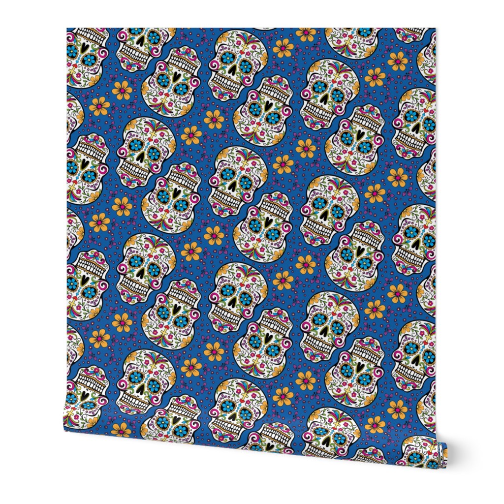 Sugar Skull Day Of The Dead Carolina Blue