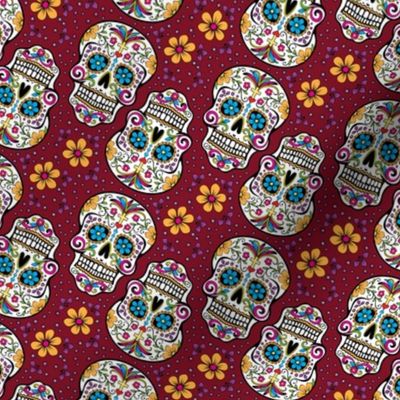   Sugar Skull Day Of The Dead Garnet