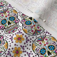 Sugar Skull Day Of The Dead White