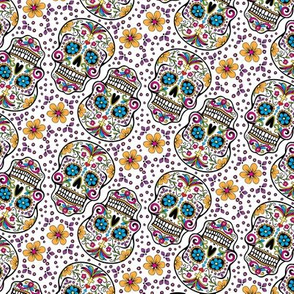 Sugar Skull Day Of The Dead White