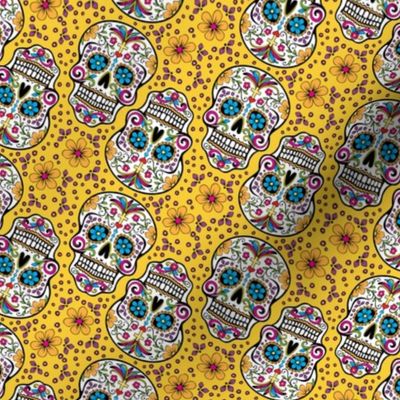 Sugar Skull Day Of The Dead Yellow