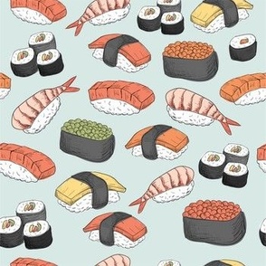 Sushi Fabric, Wallpaper and Home Decor | Spoonflower