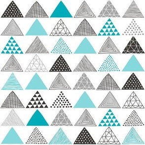 Triangles Geometric Aqua Blue