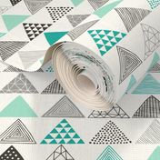 Triangles Geometric Mint Green