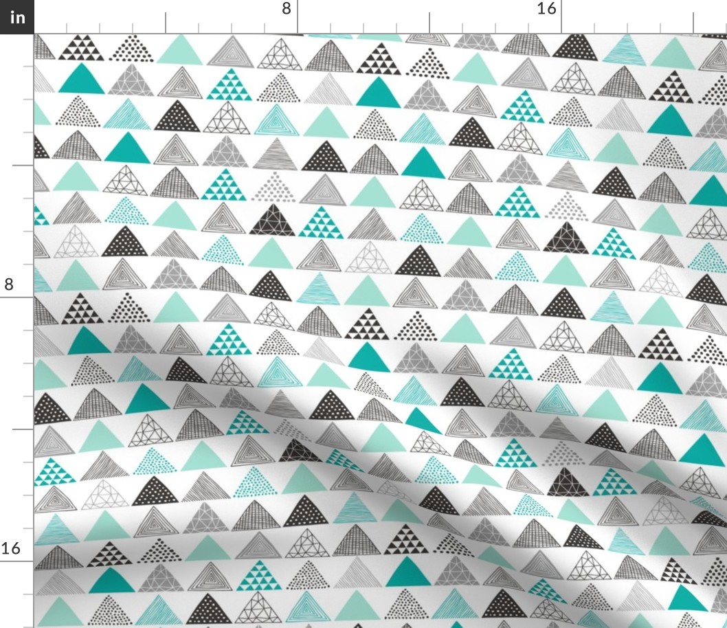 Triangles Geometric Mint Green