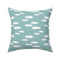 Dreams and clouds cool trendy scandinavian style hand drawn sky print blue