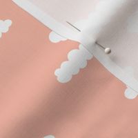 Dreams and clouds cool trendy scandinavian style hand drawn sky print girls peach pink