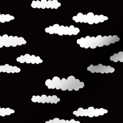 Dreams and clouds cool trendy scandinavian style hand drawn sky print gender neutral black and white