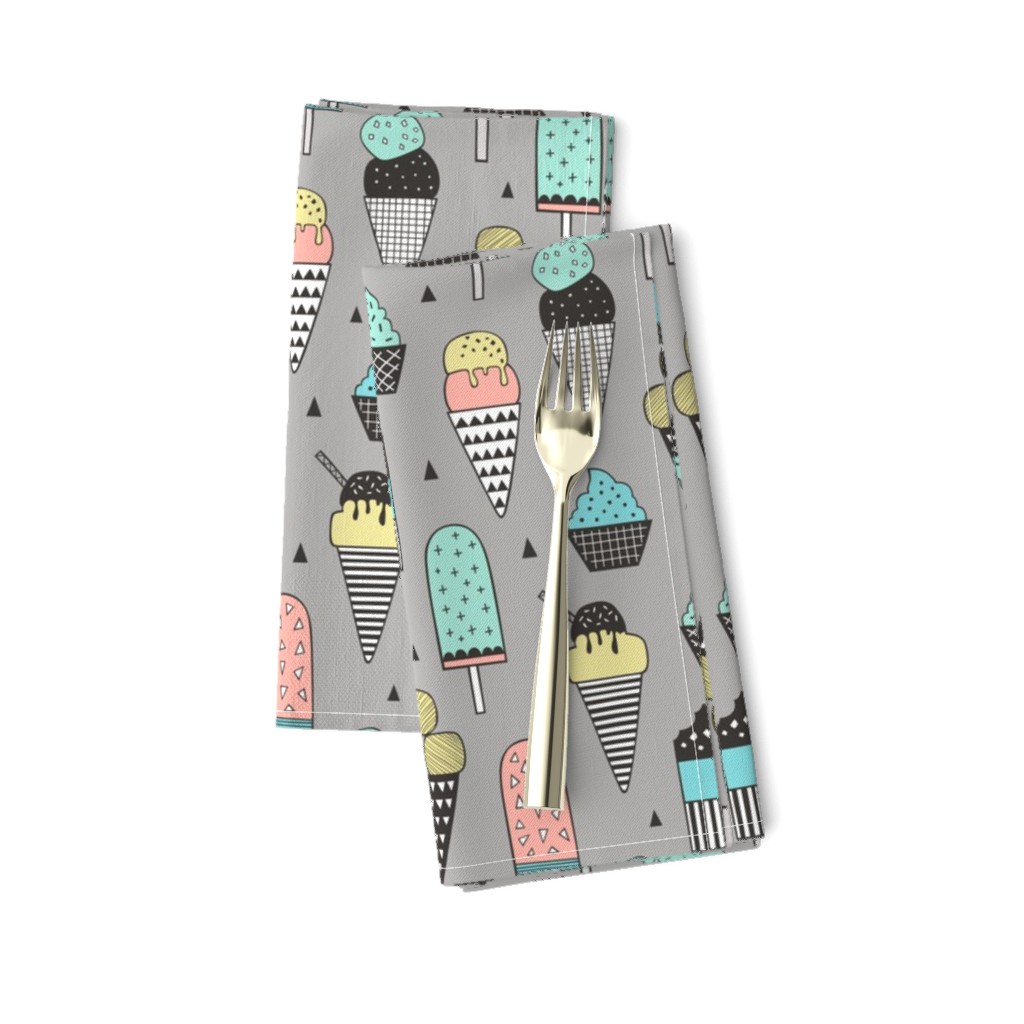 Ice Cream Geometric Triangles on Grey