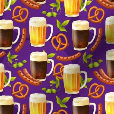 Octoberfest Beer, Bratz, Hops and Pretzles