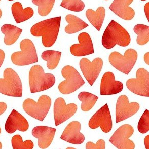 Valentines Day Watercolor Hearts - Valentines Day - Valentines Day Fabric
