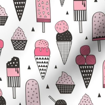 Ice Cream Geometric Triangles in Pink