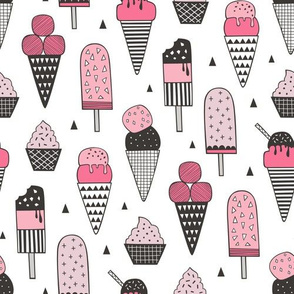 Ice Cream Geometric Triangles in Pink