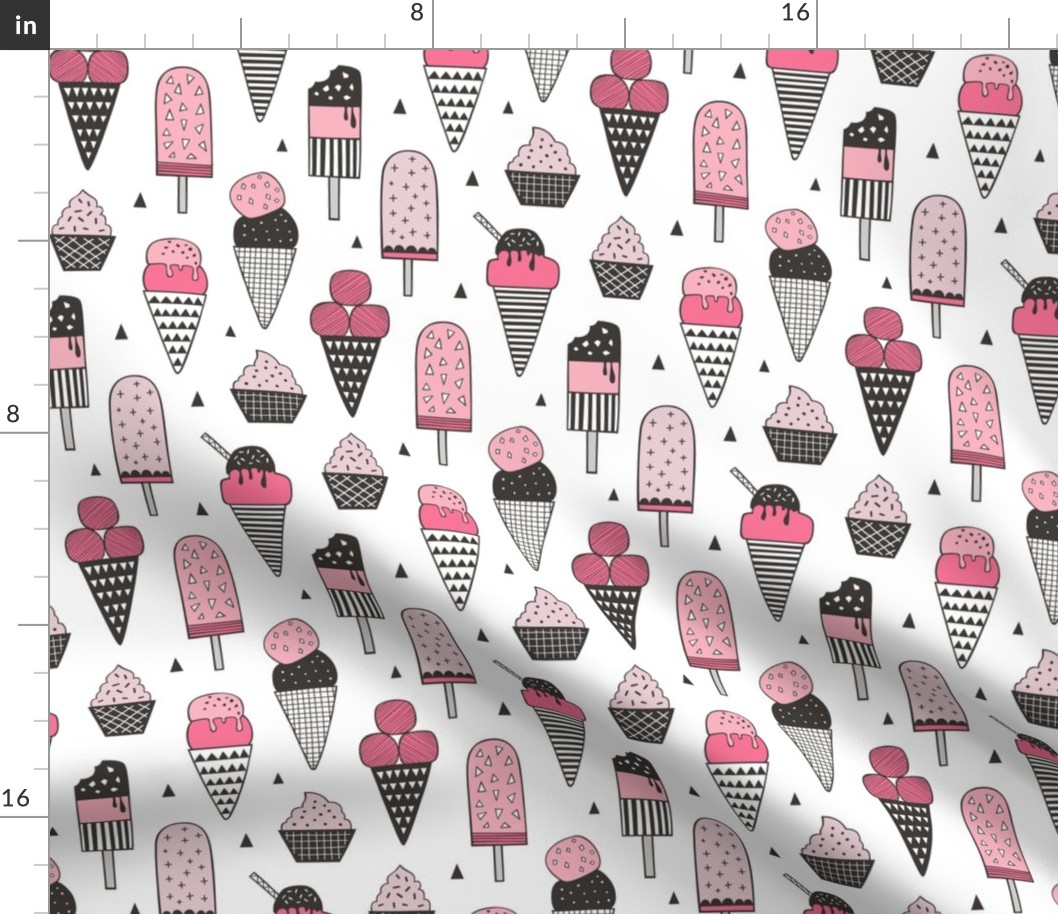 Ice Cream Geometric Triangles in Pink