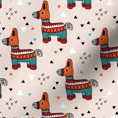 Cool piñata birthday party mexican horse illustration geometric details gender neutral