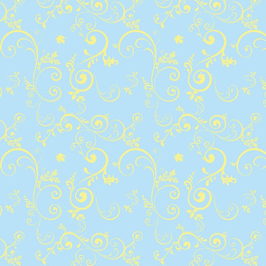 Vine - Pale Blue & Pale Yellow