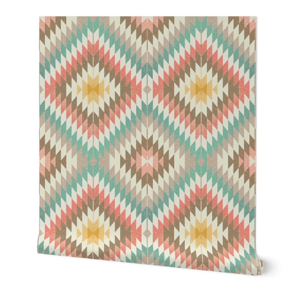 Kilim in Coral and Mint