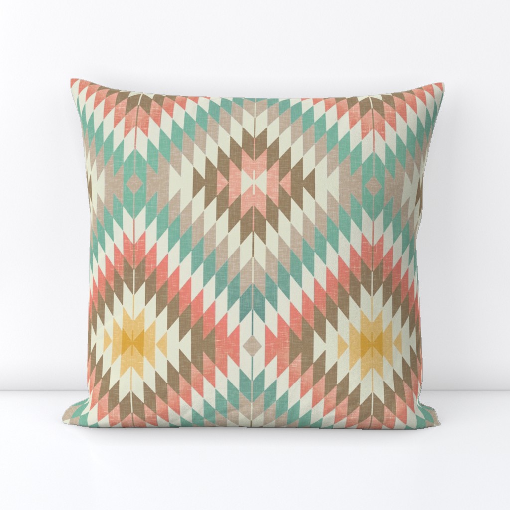 Kilim in Coral and Mint