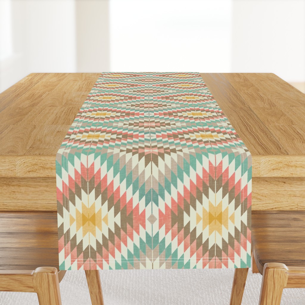 Kilim in Coral and Mint