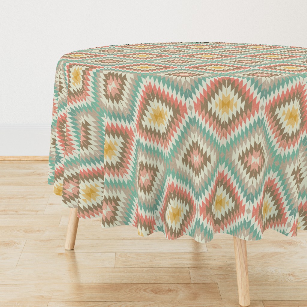 Kilim in Coral and Mint