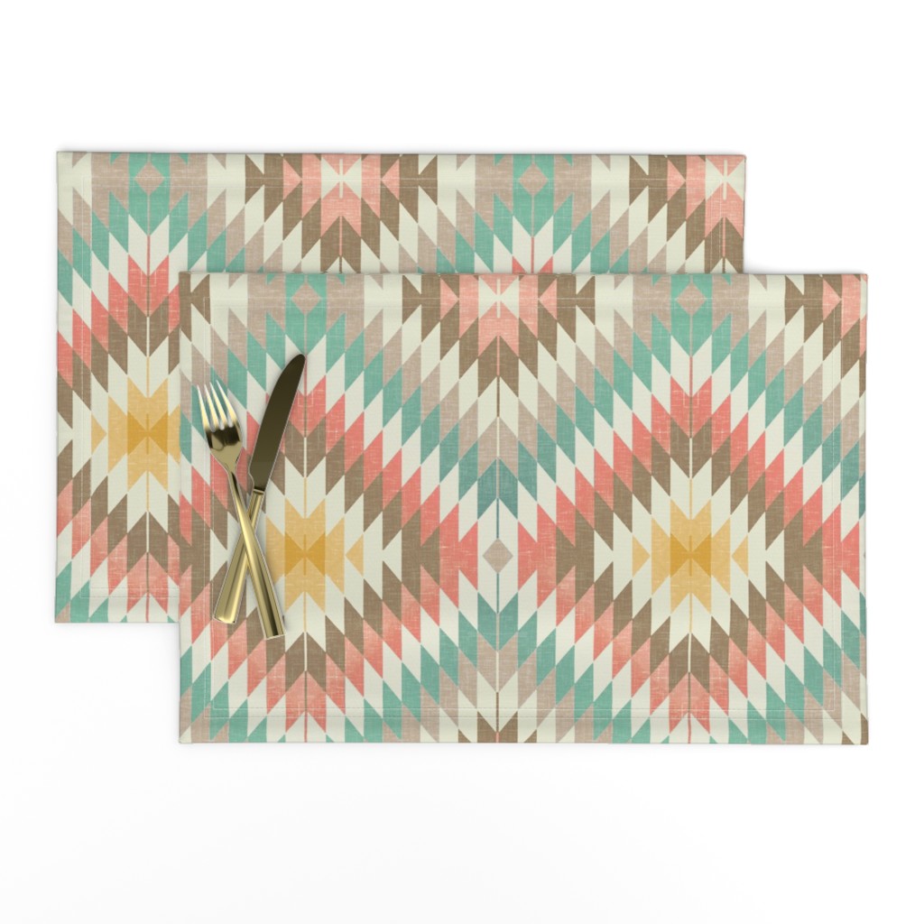 Kilim in Coral and Mint