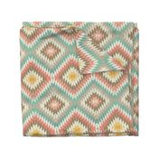 Kilim in Coral and Mint