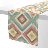 Kilim in Coral and Mint