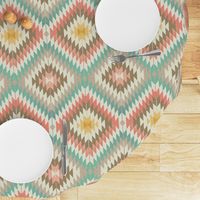 Kilim in Coral and Mint