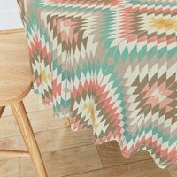 Kilim in Coral and Mint